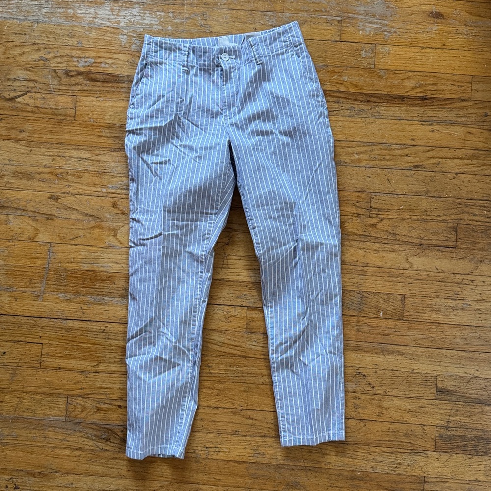H&M LOGG - Blue and White Striped Cotton‎ Trousers